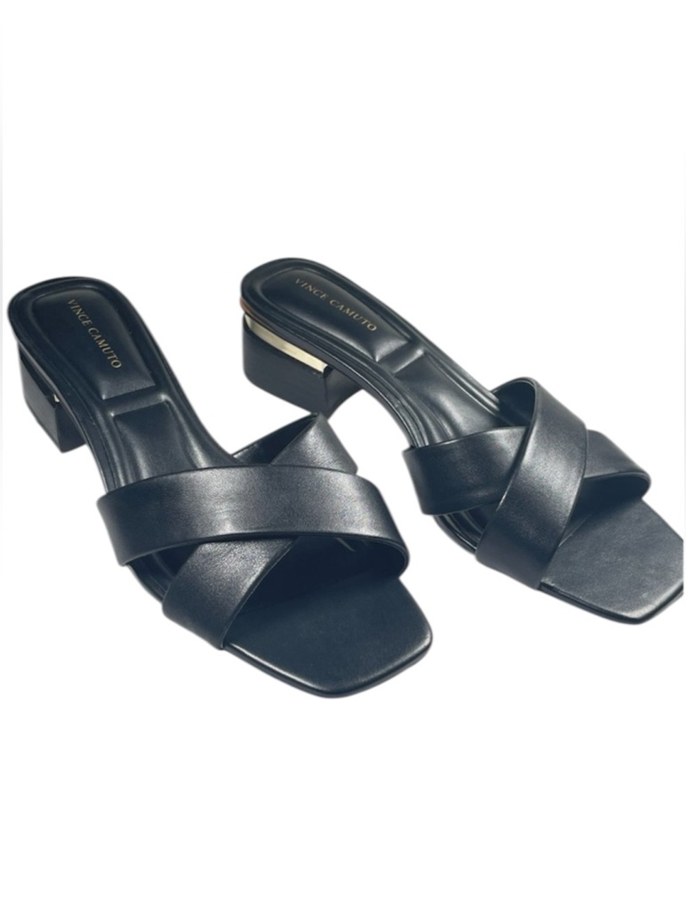 NEW! Vince Camuto Criss Cross Sandals with Gold Detail